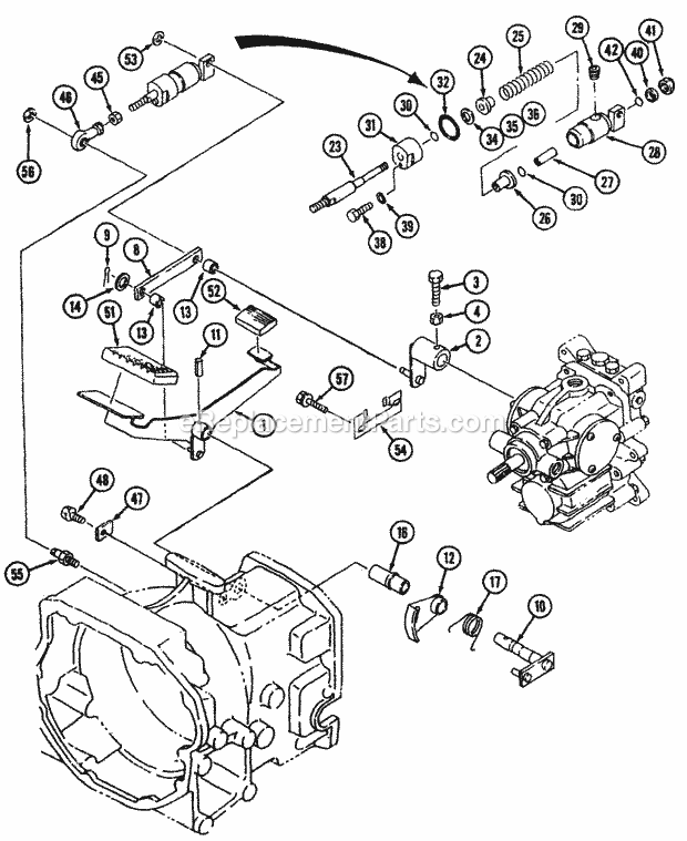 Hst Control (Part 1) Diagram and Parts List for 54A-443D100 Cub Cadet Lawn Tractor